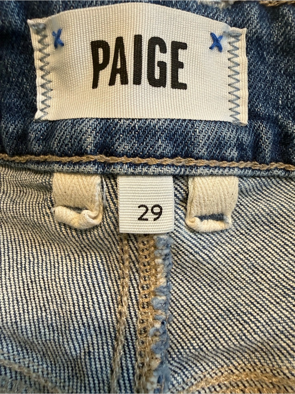 PAIGE SASHA Medium Blue High-Rise Wide Leg Jeans - Picture 9 of 15
